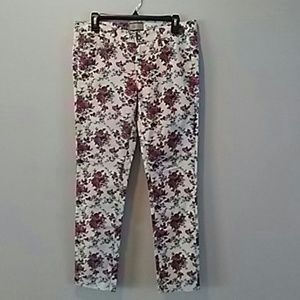 Flowered pattered page denim